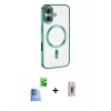 MARSİLYAN™- iPhone 16 Plus Kılıf Nova Işık Özel Seri - Siyah Bilvis 3D Cam Ekran Koruyucu + Raze Metal Kamera Lens - LT