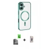 MARSİLYAN™- iPhone 16 Plus Kılıf Nova Işık Özel Seri - Siyah Bilvis 3D Cam Ekran Koruyucu + Raze Metal Kamera Lens - SH