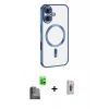MARSİLYAN™- iPhone 16 Plus Kılıf Nova Işık Özel Seri - Siyah Bilvis 3D Cam Ekran Koruyucu + Raze Metal Kamera Lens - SH