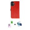 MARSİLYAN™- iPhone 16 Plus Kılıf Siluet Işık Serisi - Siyah 3D Antistatik Cam Ekran Koruyucu + Pembe Raze Metal Kamera Lens