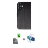 MARSİLYAN™- iPhone 16 Plus Kılıf Siluet Işık Serisi - Siyah 3D Antistatik Cam Ekran Koruyucu + Raze Metal Kamera Lens - SH