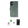MARSİLYAN™- iPhone 16 Plus Kılıf Siluet Işık Serisi - Siyah 3D Antistatik Hayalet Cam Ekran Koruyucu + Raze Metal Kamera Lens - PE