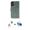 MARSİLYAN™- iPhone 16 Plus Kılıf Siluet Işık Serisi - Siyah 3D Antistatik Seramik Nano Ekran Koruyucu + Raze Metal Kamera Lens - PE