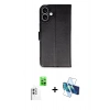 MARSİLYAN™- iPhone 16 Plus Kılıf Siluet Işık Serisi - Siyah 3D Antistatik Seramik Nano Ekran Koruyucu + Raze Metal Kamera Lens - BZ