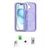MARSİLYAN™- iPhone 16 Plus Kılıf Siluet Minimal Prime - Siyah Bilvis 3D Cam Ekran Koruyucu + Raze Metal Kamera Lens - BZ