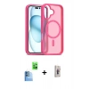 MARSİLYAN™- iPhone 16 Plus Kılıf Siluet Minimal Prime - Siyah Bilvis 3D Cam Ekran Koruyucu + Raze Metal Kamera Lens - LT