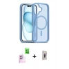 MARSİLYAN™- iPhone 16 Plus Kılıf Siluet Minimal Prime - Siyah Bilvis 3D Cam Ekran Koruyucu + Raze Metal Kamera Lens - PE