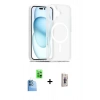 MARSİLYAN™- iPhone 16 Plus Kılıf Siluet Minimal Prime - Siyah Bilvis 3D Cam Ekran Koruyucu + Raze Metal Kamera Lens - LT