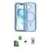 MARSİLYAN™- iPhone 16 Plus Kılıf Siluet Minimal Prime - Siyah Bilvis 3D Cam Ekran Koruyucu + Raze Metal Kamera Lens - SH