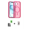 MARSİLYAN™- iPhone 16 Plus Kılıf Siluet Minimal Prime - Siyah Bilvis 3D Cam Ekran Koruyucu + Raze Metal Kamera Lens - SH