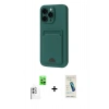MARSİLYAN™- iPhone 16 Plus Kılıf Vadi Çizgi Prime - Şeffaf Pasifik Cam Ekran Koruyucu + Raze Metal Kamera Lens - BZ