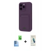 MARSİLYAN™- iPhone 16 Plus Kılıf Vadi Çizgi Prime - Şeffaf Pasifik Cam Ekran Koruyucu + Raze Metal Kamera Lens - LT