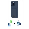 MARSİLYAN™- iPhone 16 Plus Kılıf Vadi Çizgi Prime - Siyah 3D Antistatik Cam Ekran Koruyucu + Raze Metal Kamera Lens - LT
