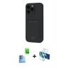 MARSİLYAN™- iPhone 16 Plus Kılıf Vadi Çizgi Prime - Siyah 3D Antistatik Cam Ekran Koruyucu + Raze Metal Kamera Lens - LT