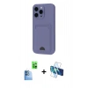 MARSİLYAN™- iPhone 16 Plus Kılıf Vadi Çizgi Prime - Siyah 3D Antistatik Cam Ekran Koruyucu + Raze Metal Kamera Lens - LT