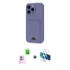 MARSİLYAN™- iPhone 16 Plus Kılıf Vadi Çizgi Prime - Siyah 3D Antistatik Cam Ekran Koruyucu + Raze Metal Kamera Lens - PE