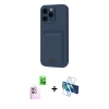 MARSİLYAN™- iPhone 16 Plus Kılıf Vadi Çizgi Prime - Siyah 3D Antistatik Cam Ekran Koruyucu + Raze Metal Kamera Lens - PE