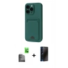 MARSİLYAN™- iPhone 16 Plus Kılıf Vadi Çizgi Prime - Siyah 3D Antistatik Hayalet Cam Ekran Koruyucu + Raze Metal Kamera Lens - SH