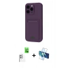 MARSİLYAN™- iPhone 16 Plus Kılıf Vadi Çizgi Prime - Siyah 3D Antistatik Seramik Nano Ekran Koruyucu + Raze Metal Kamera Lens - BZ