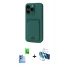MARSİLYAN™- iPhone 16 Plus Kılıf Vadi Çizgi Prime - Siyah 3D Antistatik Seramik Nano Ekran Koruyucu + Raze Metal Kamera Lens - LT