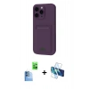 MARSİLYAN™- iPhone 16 Plus Kılıf Vadi Çizgi Prime - Siyah 3D Antistatik Seramik Nano Ekran Koruyucu + Raze Metal Kamera Lens - LT
