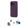 MARSİLYAN™- iPhone 16 Plus Kılıf Vadi Çizgi Prime - Siyah 3D Antistatik Seramik Nano Ekran Koruyucu + Raze Metal Kamera Lens - SH