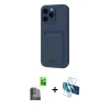 MARSİLYAN™- iPhone 16 Plus Kılıf Vadi Çizgi Prime - Siyah 3D Antistatik Seramik Nano Ekran Koruyucu + Raze Metal Kamera Lens - SH