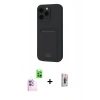 MARSİLYAN™- iPhone 16 Plus Kılıf Vadi Çizgi Prime - Siyah Bilvis 3D Cam Ekran Koruyucu + Raze Metal Kamera Lens - PE