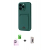 MARSİLYAN™- iPhone 16 Plus Kılıf Vadi Çizgi Prime - Siyah Bilvis 3D Cam Ekran Koruyucu + Raze Metal Kamera Lens - PE
