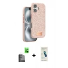 MARSİLYAN™- iPhone 16 Plus Kılıf Vadi Klasik Serisi - Şeffaf Pasifik Cam Ekran Koruyucu + Siyah Raze Metal Kamera Lens