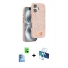 MARSİLYAN™- iPhone 16 Plus Kılıf Vadi Klasik Serisi - Siyah 3D Antistatik Cam Ekran Koruyucu + Raze Metal Kamera Lens - LT