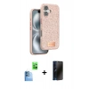 MARSİLYAN™- iPhone 16 Plus Kılıf Vadi Klasik Serisi - Siyah 3D Antistatik Hayalet Cam Ekran Koruyucu + Raze Metal Kamera Lens - LT