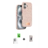 MARSİLYAN™- iPhone 16 Plus Kılıf Vadi Klasik Serisi - Siyah Bilvis 3D Cam Ekran Koruyucu + Raze Metal Kamera Lens - BZ