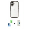 MARSİLYAN™- iPhone 16 Plus Kılıf Vadi Minimal - Şeffaf Pasifik Cam Ekran Koruyucu + Raze Metal Kamera Lens - LT