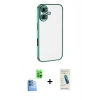MARSİLYAN™- iPhone 16 Plus Kılıf Vadi Minimal - Şeffaf Pasifik Cam Ekran Koruyucu + Raze Metal Kamera Lens - LT