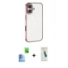 MARSİLYAN™- iPhone 16 Plus Kılıf Vadi Minimal - Şeffaf Pasifik Cam Ekran Koruyucu + Raze Metal Kamera Lens - LT