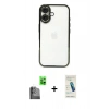 MARSİLYAN™- iPhone 16 Plus Kılıf Vadi Minimal - Şeffaf Pasifik Cam Ekran Koruyucu + Raze Metal Kamera Lens - SH