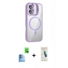 MARSİLYAN™- iPhone 16 Plus Kılıf Yadigar Asil Koleksiyonu - Şeffaf Pasifik Cam Ekran Koruyucu + Raze Metal Kamera Lens - LT