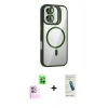 MARSİLYAN™- iPhone 16 Plus Kılıf Yadigar Asil Koleksiyonu - Şeffaf Pasifik Cam Ekran Koruyucu + Raze Metal Kamera Lens - PE