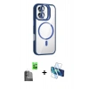 MARSİLYAN™- iPhone 16 Plus Kılıf Yadigar Asil Koleksiyonu - Siyah 3D Antistatik Seramik Nano Ekran Koruyucu + Raze Metal Kamera Lens - SH