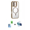 MARSİLYAN™- iPhone 16 Plus Kılıf Yadigar Asil Koleksiyonu - Siyah 3D Antistatik Seramik Nano Ekran Koruyucu + Raze Metal Kamera Lens - LT