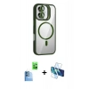 MARSİLYAN™- iPhone 16 Plus Kılıf Yadigar Asil Koleksiyonu - Siyah 3D Antistatik Seramik Nano Ekran Koruyucu + Raze Metal Kamera Lens - LT
