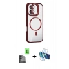 MARSİLYAN™- iPhone 16 Plus Kılıf Yadigar Asil Koleksiyonu - Siyah 3D Antistatik Seramik Nano Ekran Koruyucu + Raze Metal Kamera Lens - SH