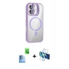 MARSİLYAN™- iPhone 16 Plus Kılıf Yadigar Asil Koleksiyonu - Siyah 3D Antistatik Seramik Nano Ekran Koruyucu + Raze Metal Kamera Lens - LT