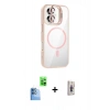 MARSİLYAN™- iPhone 16 Plus Kılıf Yadigar Asil Koleksiyonu - Siyah Bilvis 3D Cam Ekran Koruyucu + Lacivert Raze Metal Kamera Lens