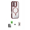 MARSİLYAN™- iPhone 16 Plus Kılıf Yadigar Asil Koleksiyonu - Siyah Bilvis 3D Cam Ekran Koruyucu + Raze Metal Kamera Lens - SH