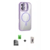 MARSİLYAN™- iPhone 16 Plus Kılıf Yadigar Asil Koleksiyonu - Siyah Bilvis 3D Cam Ekran Koruyucu + Raze Metal Kamera Lens - SH