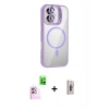MARSİLYAN™- iPhone 16 Plus Kılıf Yadigar Asil Koleksiyonu - Siyah Bilvis 3D Cam Ekran Koruyucu + Raze Metal Kamera Lens - PE