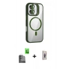 MARSİLYAN™- iPhone 16 Plus Kılıf Yadigar Asil Koleksiyonu - Siyah Bilvis 3D Cam Ekran Koruyucu + Raze Metal Kamera Lens - SH