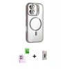 MARSİLYAN™- iPhone 16 Plus Kılıf Yadigar Asil Koleksiyonu - Siyah Bilvis 3D Cam Ekran Koruyucu + Raze Metal Kamera Lens - PE